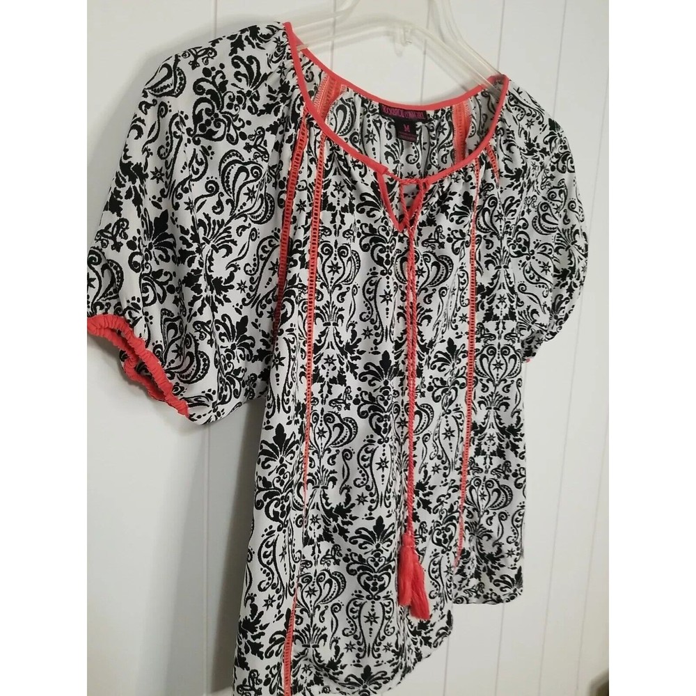 Rock & Roll Cowgirl Top Womens Size Medium Black … - image 3